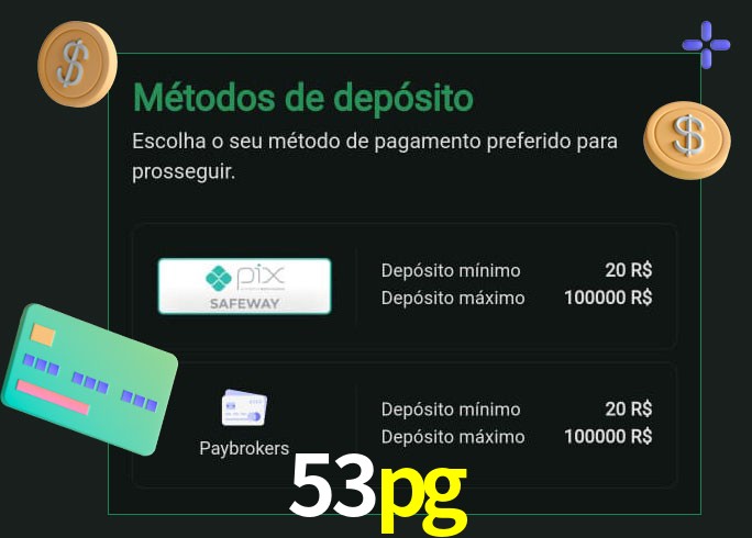 O cassino 53pg oferece uma grande variedade de métodos de pagamento